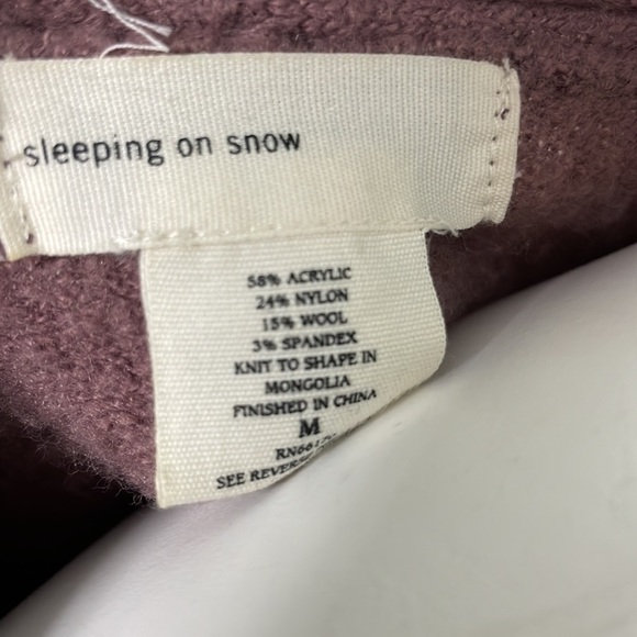 ANTHROPOLOGIE Sleeping on Snow Cropped Mauve Cardigan Sweater - Picture 6 of 7